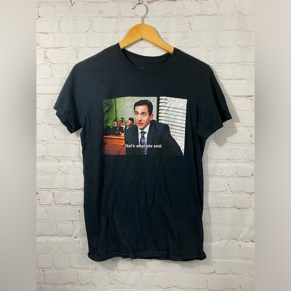 The Office Michael T-Shirt Mens Size Small Short Sleeve Graphic Crew Neck Black